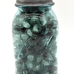 Marbles in Vintage Ball Perfect Mason Blue Glass