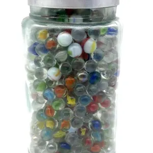 Marbles in Lidded Glass Jar