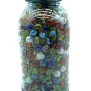 Marbles in Lidded Vintage Ball Perfect Mason Blue
