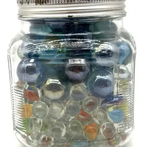 Shooter Marbles and Marbles in Glass Jar