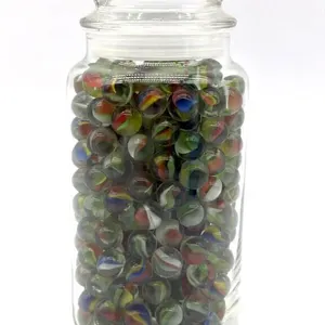 Shooter Marbles and Marbles in Lidded Glass