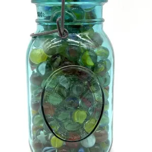 Marbles in Lidded American Bicentennial Ball