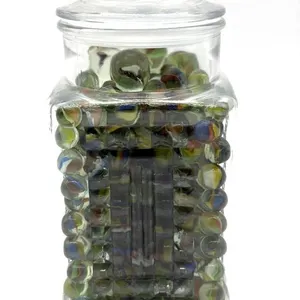 Marbles and Shooter Marbles in Lidded Glass