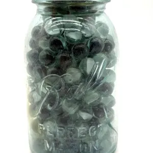 Marbles and Shooter Marbles in Lidded Glass Ball