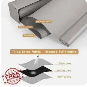$40 SMONTER Cordless Blackout Shades 25"x72" Grey