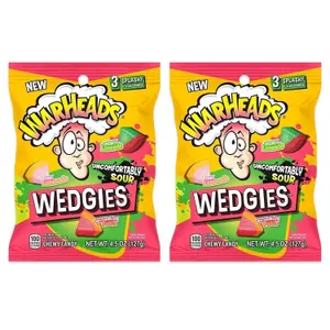 3x Warheads Wedgies Chewy Candy 4.5 oz.