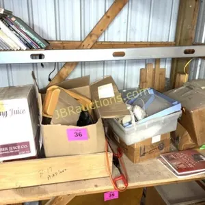 WOODWORKING BOOKS AND MISC ON SHELF