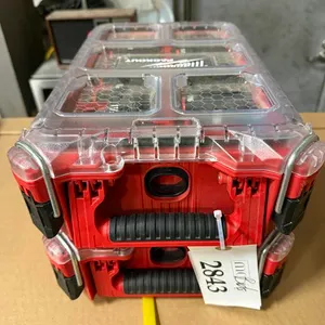(2) Milwaukee Packout Cases with 1/2" Drive Deep Well Impact Socket Sets
