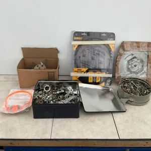 10 inch sawblades, miscellaneous screws, washers etc.