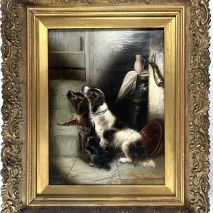 FRANK CASSELL - THREE DOGS IN A BARN