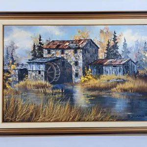 Stunning Old Mill Oil Painting by Georgia Jarvis