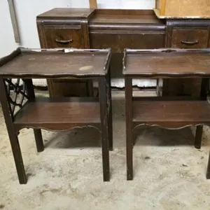 George III Chioiserie Style Mahogany Side Tables
