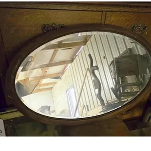 Oval Vintage Beveled Mirror   31" x 19"