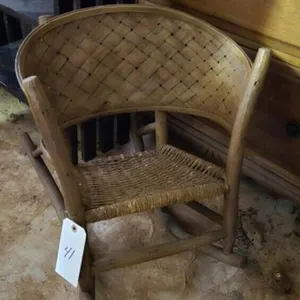 Vintage Split Basket Weave Child's Rocking Chair