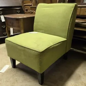 Armless Upholstered Accent Slipper Chair -Green