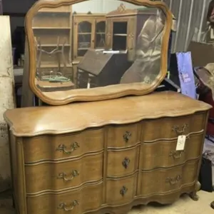 French Provincial Dresser w/Mirror by Bassett Furn