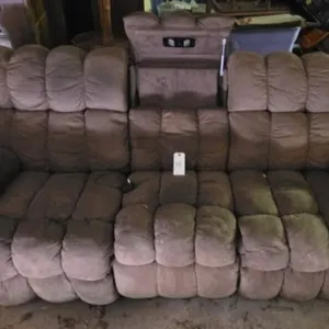 Microfiber couch with dual electric recliners