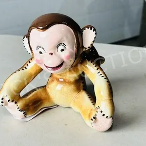ceramic monkey vase - 6"