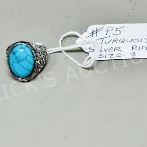 Turquoise & 925 silver ring - size 9