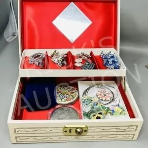 jewelry box w/ vintage contents