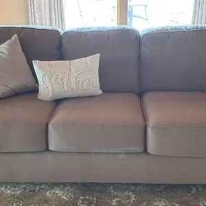 Lane Tan Fabric Couch 84" x 36” x 36”