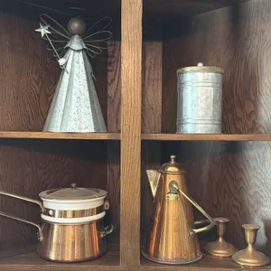 Copper Kettle, Candlesticks, Double Boiler, Metal