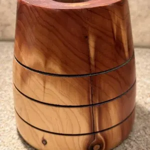 Handmade Wood Candleholder by Larry Pacey 5” Tall