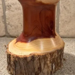 Handmade Wood Candleholder by Larry Pacey 5.5”