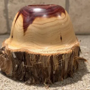 Handmade Wood Candleholder by Larry Pacey 3.5”