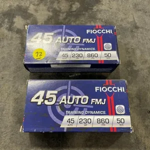 100 Rounds Fiocchi 45 Auto Ammo