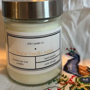 Scented 10 Oz Soy Wax Candle In Warm Vanilla Sugar