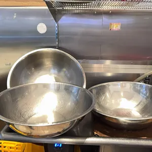 3 stainless steel bowls, 18 inch diameter ￼
