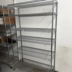 NSF stainless steel shelving unit 4ft wide x 6’4” tall x 18” deep ￼