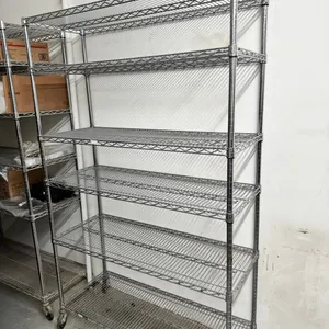 NSF stainless steel shelving unit on wheels, 4ft wide x 6’4” tall x 18” deep