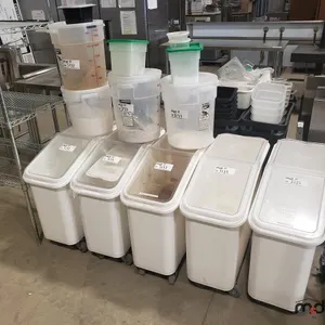 (5) Food Bins w/ Pails & Containers
 UNRESERVED