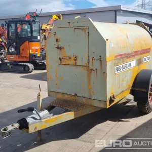 1300 Litre Single Axle Bunded Fuel Bowser, Petrol Pump, Flow Meter 