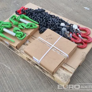 Unused 13mm Grade 80 Load Lashing Kit 4X3M Chains & 4X13mm Folding Handle Loadbinders All Chains Tagged & Certified 