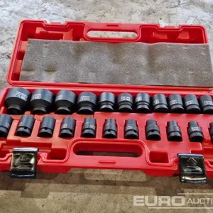 Unused Solid X 1/2" 22 Piece  Short Sleve Socket Set 