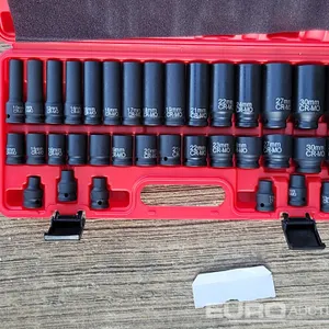 Unused Solid X 1/2" 35 Piece Long &  Short Sleve Socket Set 