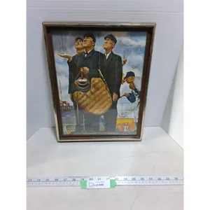 Framed Norman Rockwell Print Entitled "Tough Call" - 12" x 15" - Some Frame Damage