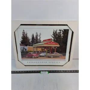 NIB Framed 20" x 16" Volkswagen Print "Endangered Species"