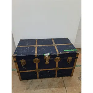 * Vintage Metal Storage Trunk - 36x19.5x21" - Pickup Only