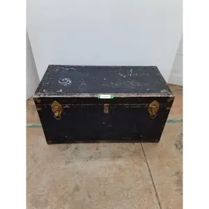 * Vintage 'Lion Brand' Lockable Storage Chest - 36x18x19", Side Handles Are Missing - Pickup Only