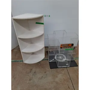 * MDF Corner Shelf Unit - 12x12x32", Spy+ Locking Carousel Display Case w/Black Mat - Pickup Only