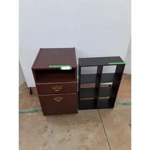 * MDF 2-Drawer Night Stand on Casters - 15x16x26", MDF Display Shelf - Pickup Only
