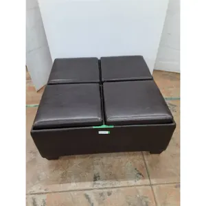 * Large 'Faux Leather' Reversible Top Ottoman w/Storage - 41x41x18 - Pickup Only