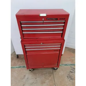 * Waterloo Metal Locking 2-Piece Tool Cabinet on Wheels, No Key - 28x14x47" - Pickup Only