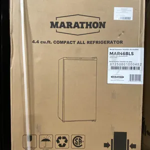 STIRLING MARATHON MODEL MAR46BLS. BLACK STEEL 4.4 CU FT DELUXE COMPACT BAR REFRIGERATOR