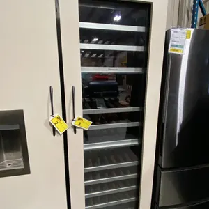 THERMADOR MODEL T24IW901SP. WHITE SINGLE DOOR GLASS FRONT BUILT IN WINE REFRIGERATOR