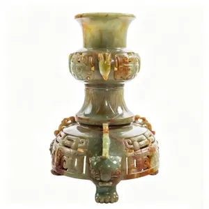 ARCHAIASTIC CARVED HARDSTONE TRIPOD VESSEL